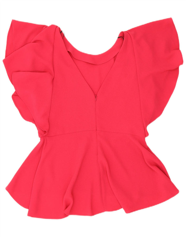 Zara Damen Blusenoberteil UK 12 Mittelrosa Polyester