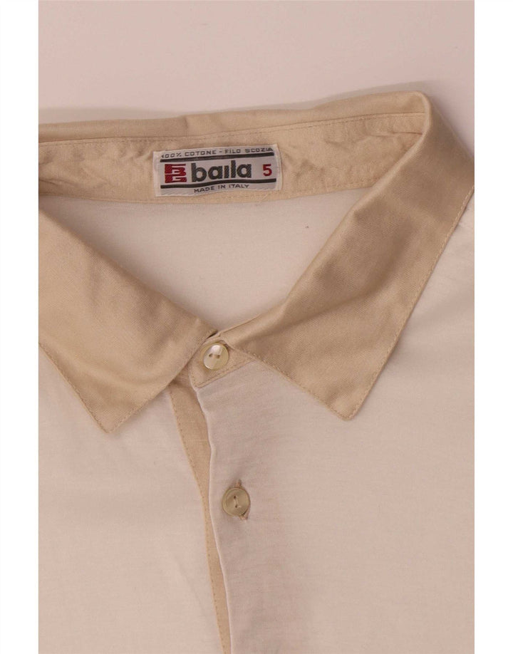 Baila Herren-Poloshirt, Größe S, Beige, Colourblock-Baumwolle
