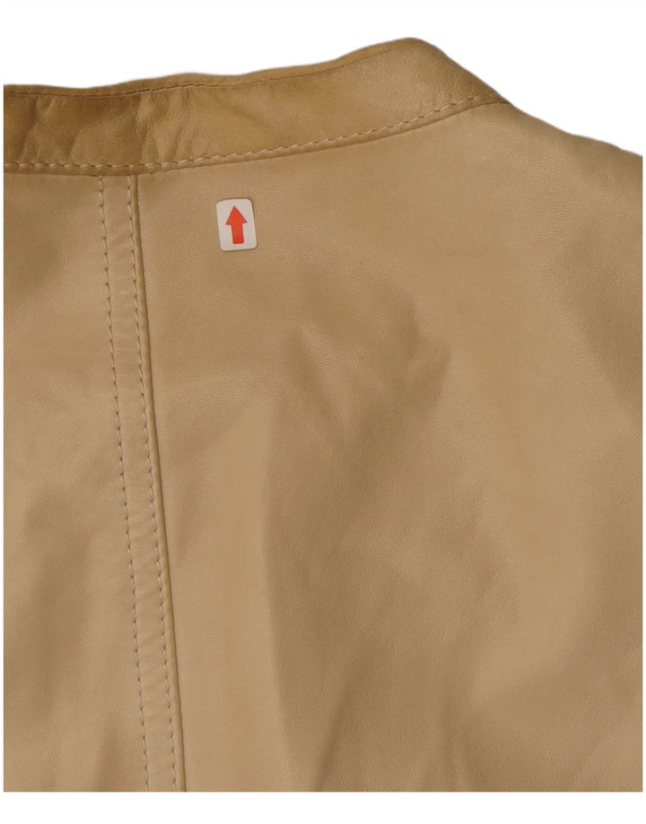 Valentino Damen Crop Lederjacke IT 40 Small Beige Leder