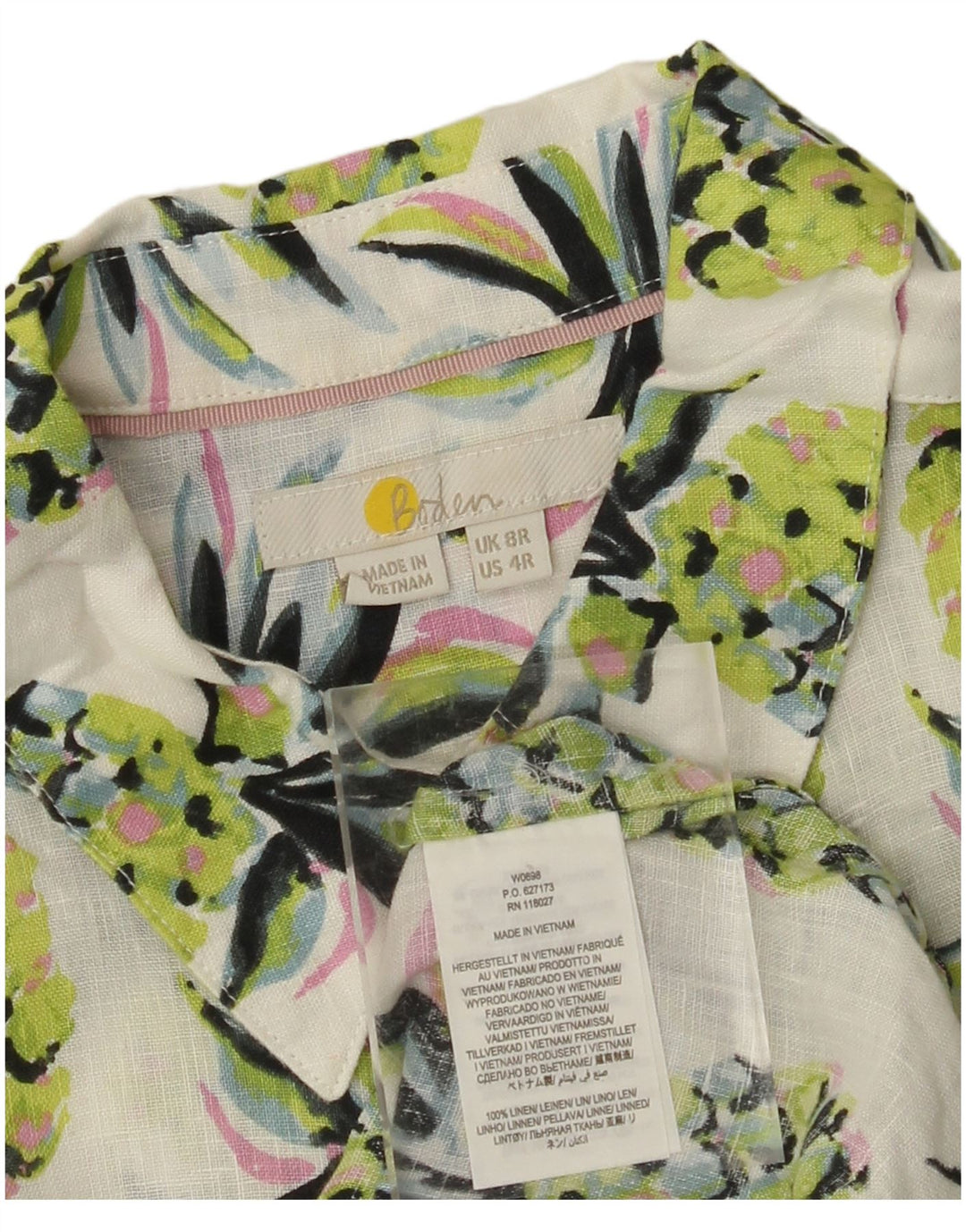 BODEN Damen Übergroßes Longline-Hemd mit abstraktem Muster, Gr. 8, Grün