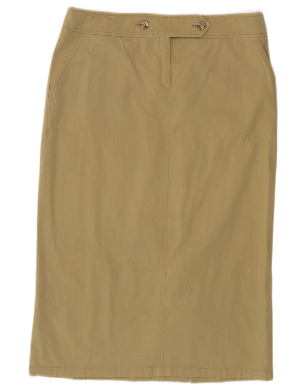 Luisa Spagnoli Damen Gerader Rock IT 46 Large W32 Grüne Baumwolle