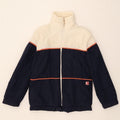 VINTAGE Mens Padded Jacket IT 48 Medium Navy Blue Colourblock Vintage Vintage and Second-Hand Vintage from Messina Hembry 