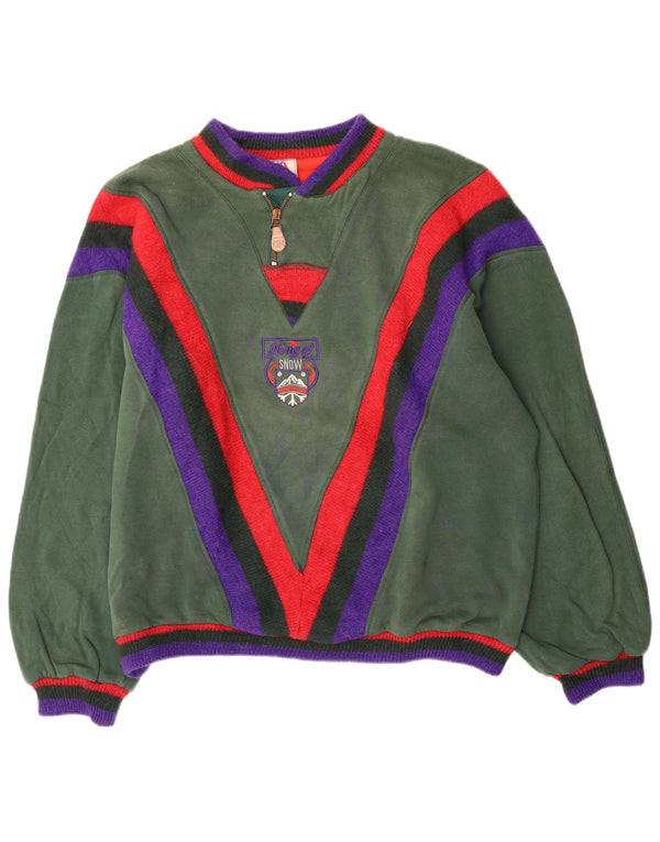 By American Herren-Sweatshirt-Pullover 2XL, grüne Colourblock-Baumwolle