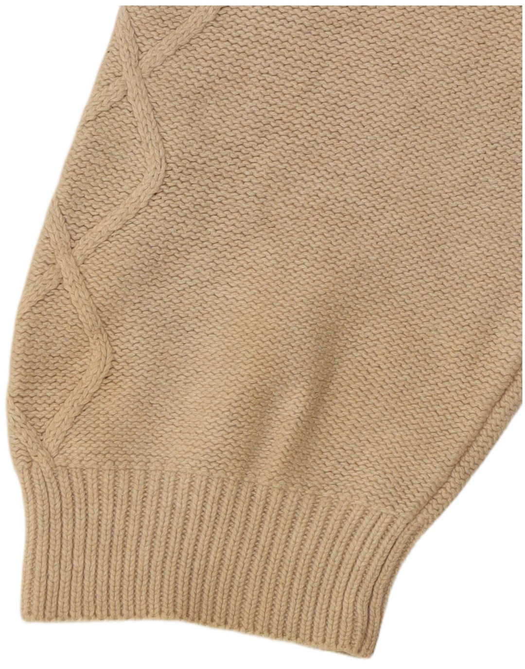 Marks & Spencer Maßgeschneiderter Herren-Pullover mit Rundhalsausschnitt, Größe L, Beige