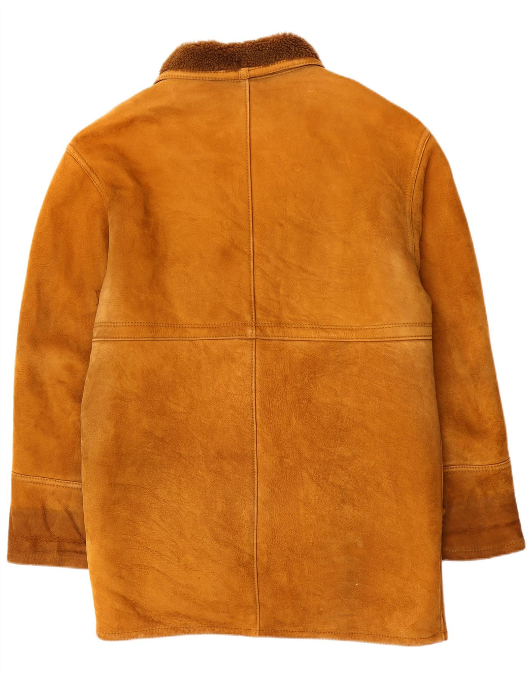 Vintage Herren Shearling Overcoat IT 46 Kleines braunes Shearling