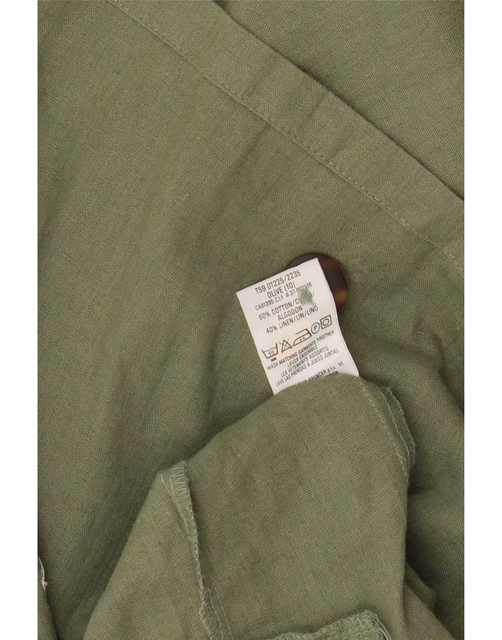 Marks & Spencer Damen-Blazer mit kurzen Ärmeln, Gr. 10, Khaki