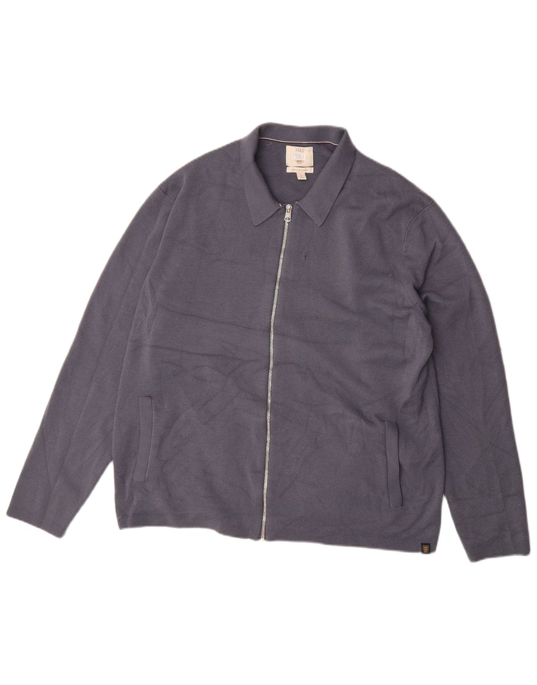 Marks & Spencer Herren Strickjacke XL Blaue Merinowolle