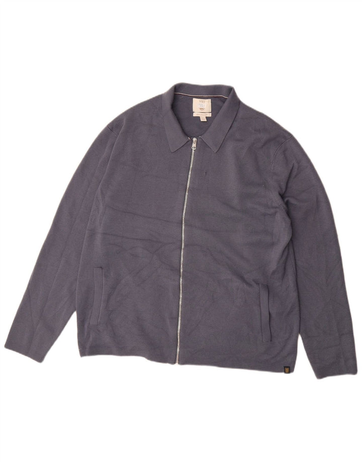 Marks & Spencer Herren Strickjacke XL Blaue Merinowolle