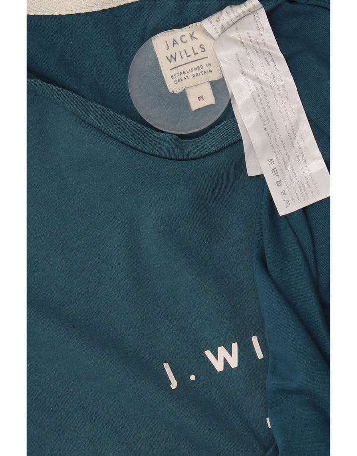 Jack Wills Herren-T-Shirt mit Grafik, mittelblaue Baumwolle