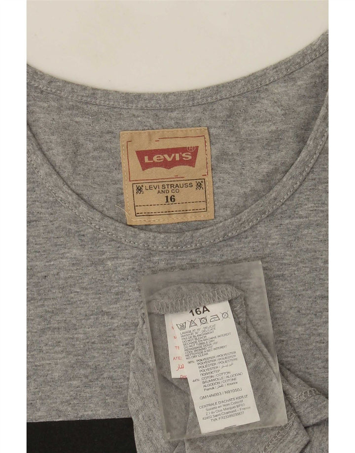 Levi's Mädchen-T-Shirt mit Grafik, 15–16 Jahre, grau meliertes Polyester
