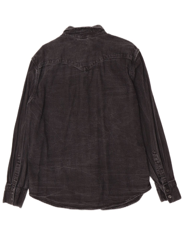 Levi's Herren Standard Denim Hemd Größe L Grau Baumwolle
