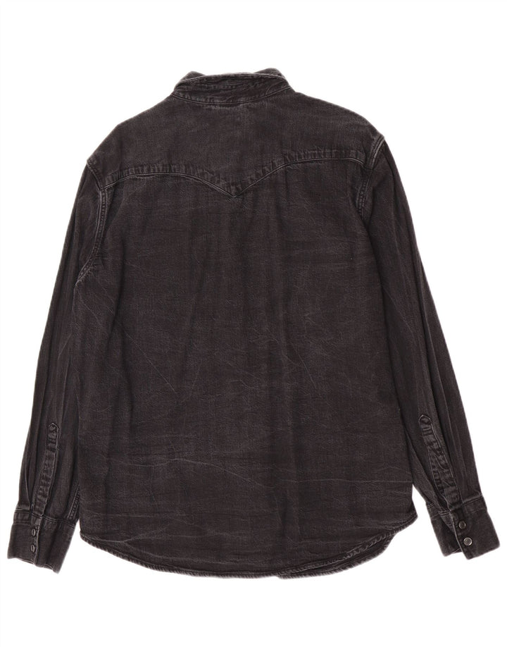 Levi's Herren Standard Denim Hemd Größe L Grau Baumwolle