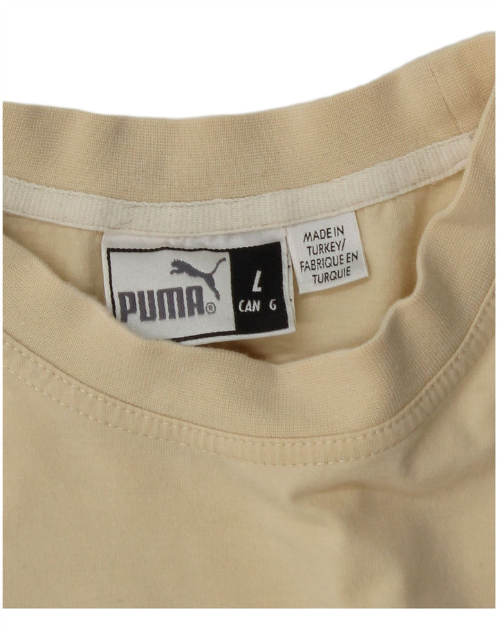 Puma Herren Grafik T-Shirt Top Large Beige