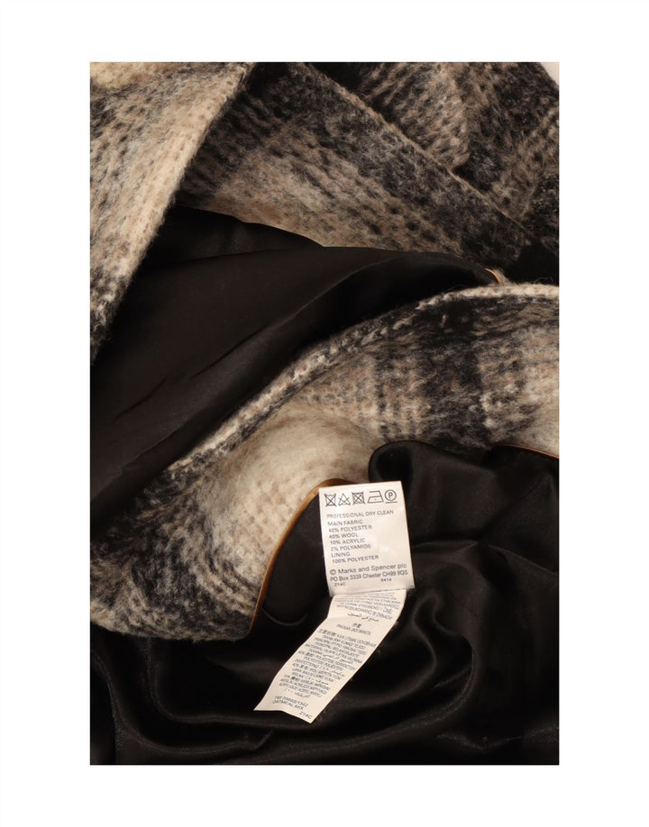 Marks & Spencer Zweireihiger Damenmantel UK 14 Large Beige Check