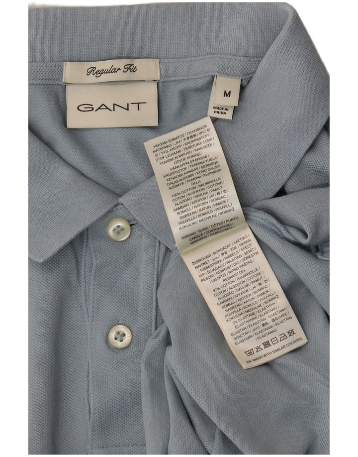 Gant Herren-Poloshirt mit normaler Passform, mittelblaue Baumwolle