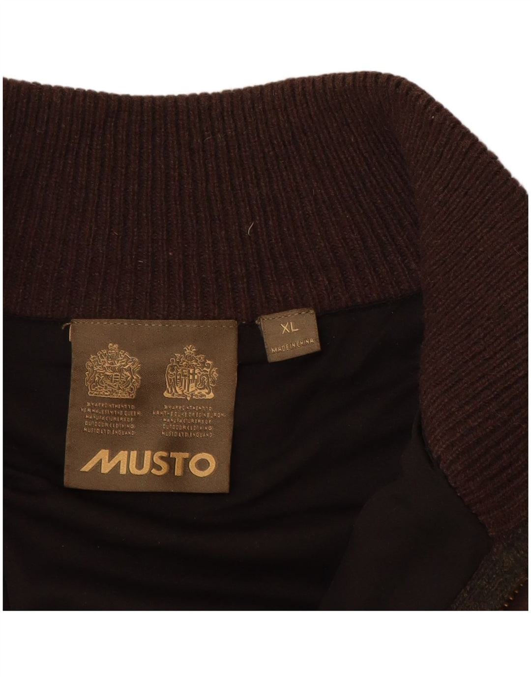 MUSTO Herren-Pullover mit Reißverschluss am Hals, XL, braune Lammwolle