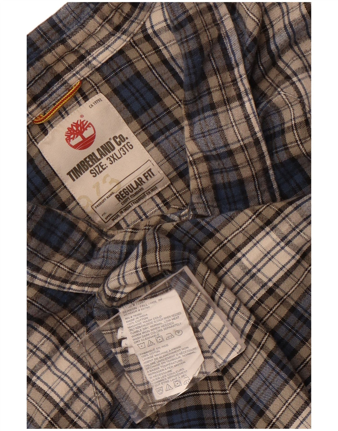 Timberland Herren-Flanellhemd mit normaler Passform, 3XL, grau kariert, Baumwolle