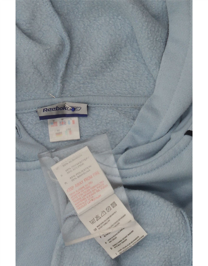 REEBOK Herren-Kapuzenpullover mit grafischem Reißverschluss, mittelblau, Polyester