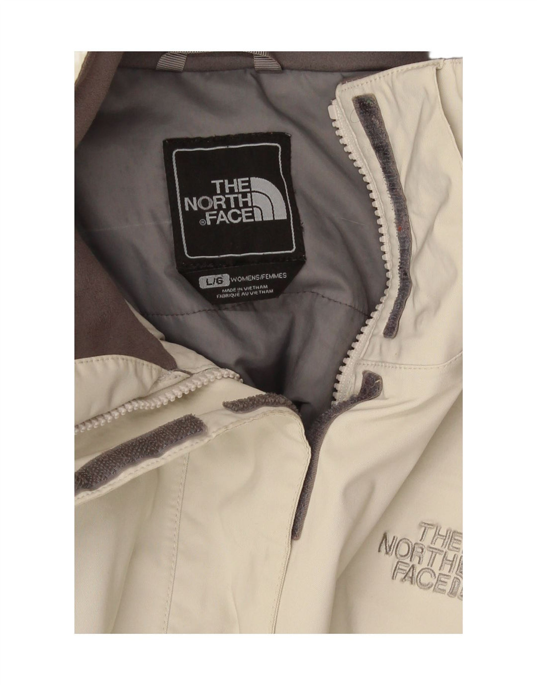 The North Face Damen-Windbreakerjacke mit Kapuze, UK 16, Größe L, gebrochenes Weiß
