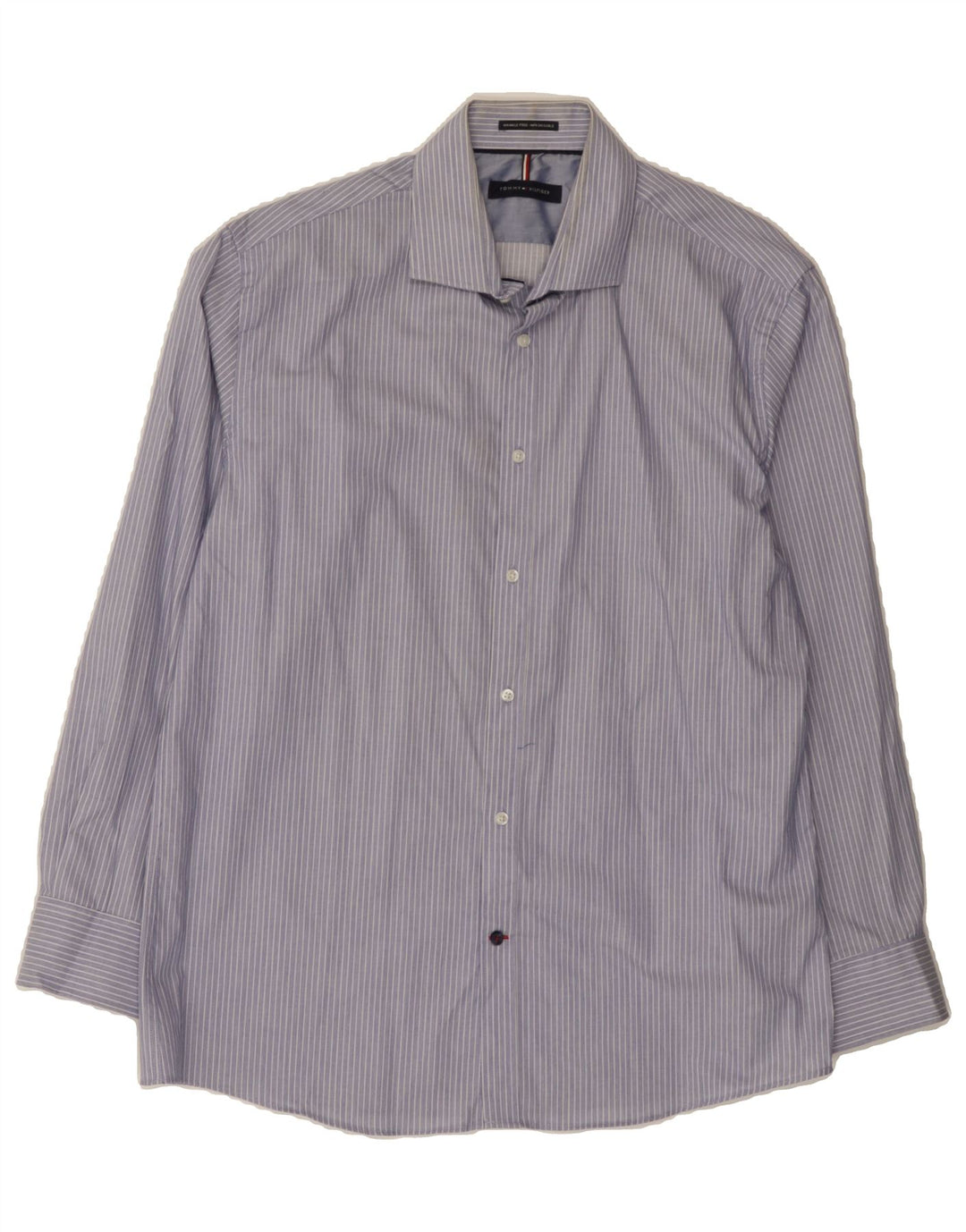 TOMMY HILFIGER Mens Shirt Size 16 1/2 Large Navy Blue Striped Vintage Tommy Hilfiger and Second-Hand Tommy Hilfiger from Messina Hembry 