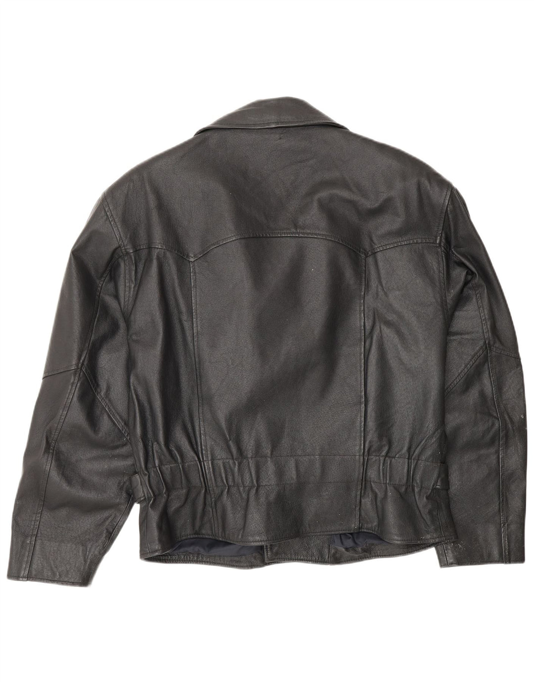 Vintage Herren Leder Bikerjacke UK 38 Mittelschwarzes Leder