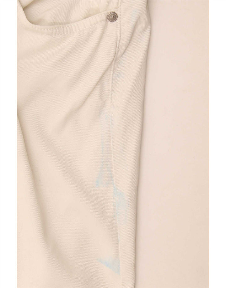 Benetton Damen Freizeitshorts IT 44 Medium W34 Weiße Baumwolle