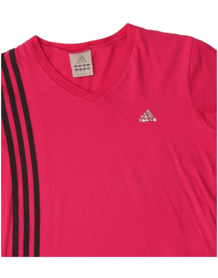 Adidas Damen T-Shirt Top UK 10 Small Rosa Baumwolle