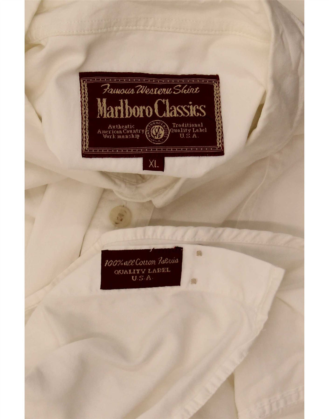 Marlboro Classics Herren-Kurzarmhemd XL aus weißer Baumwolle