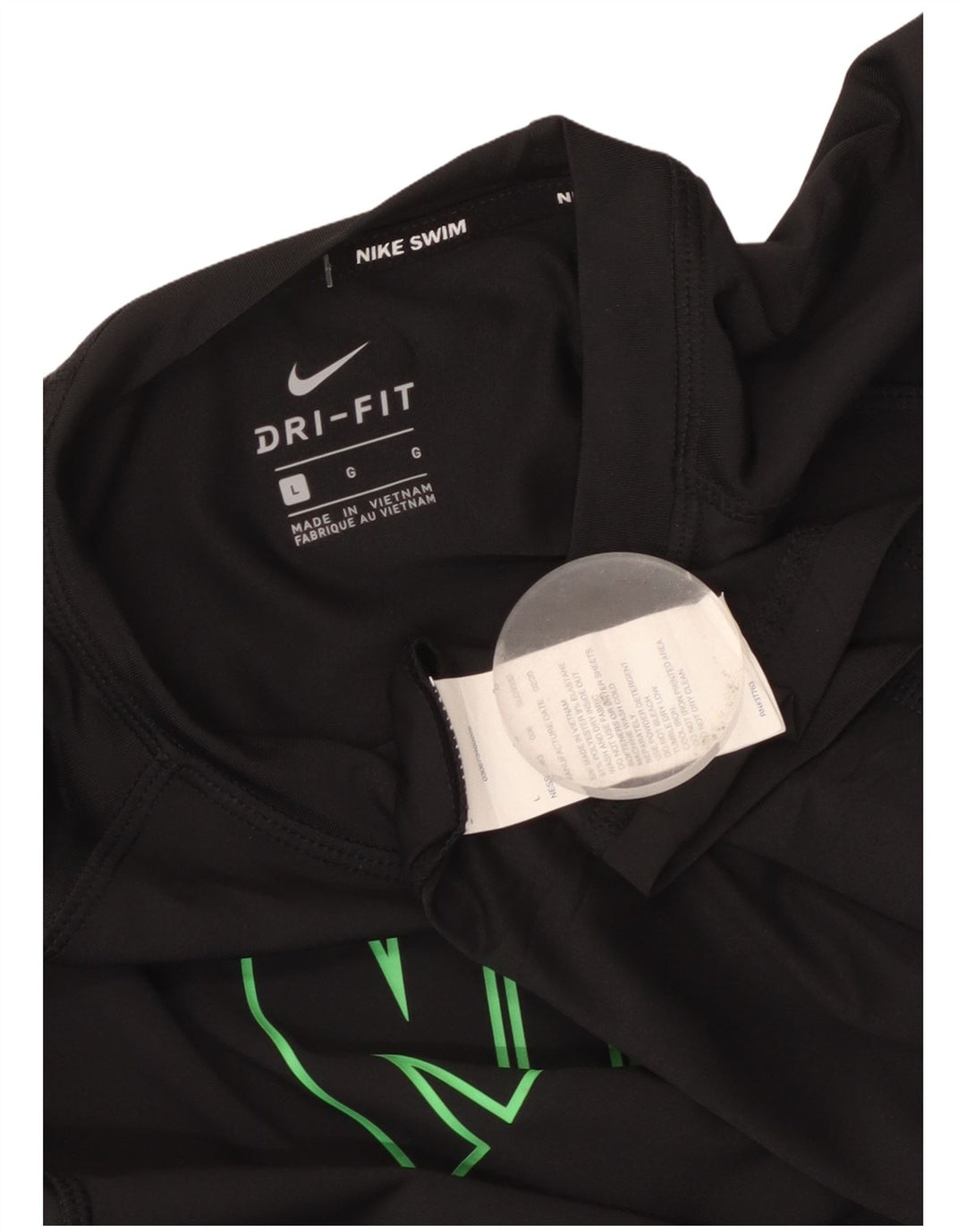 Nike Damen Dri Fit Graphic Top Langarm UK 14 Large Schwarz Polyester