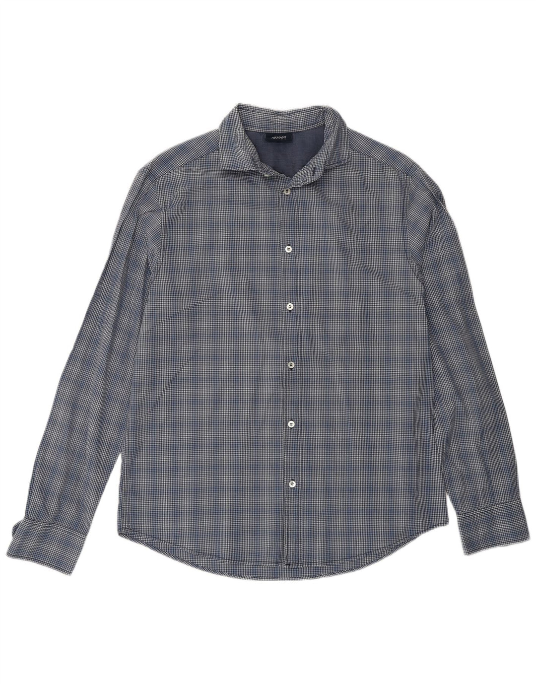 Armani Jeans Herrenhemd XL Marineblau Gingham