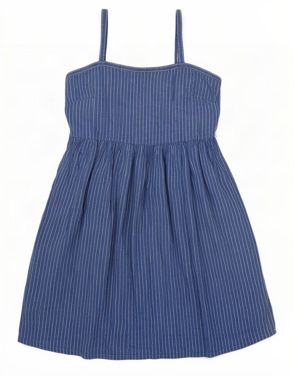 Marks & Spencer Damen Sommerkleid UK 22 3XL Blau gestreiftes Leinen