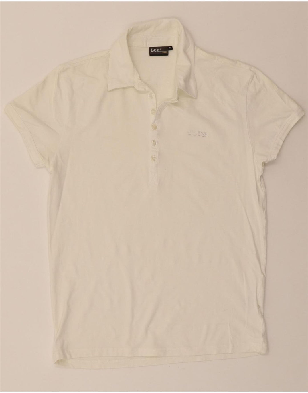 LEE Womens Polo Shirt UK 18 XL White Cotton Vintage Lee and Second-Hand Lee from Messina Hembry 