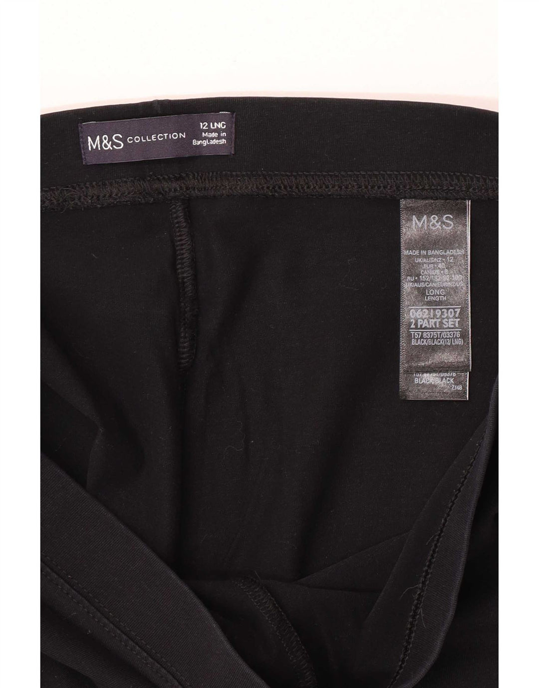 Marks & Spencer Damen Leggings UK 12 Mittelschwarze Baumwolle