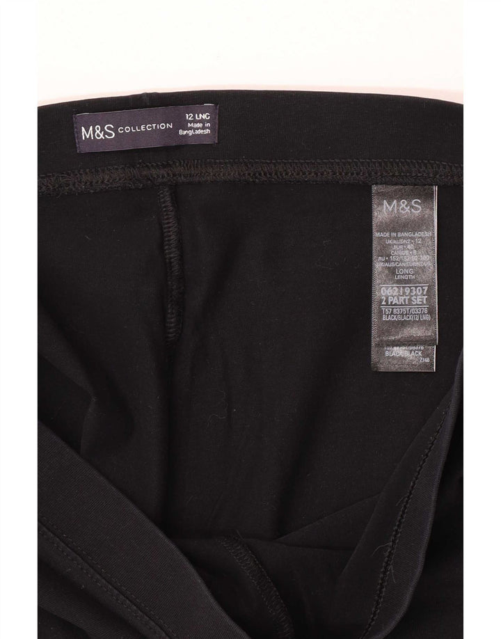 Marks & Spencer Damen Leggings UK 12 Mittelschwarze Baumwolle