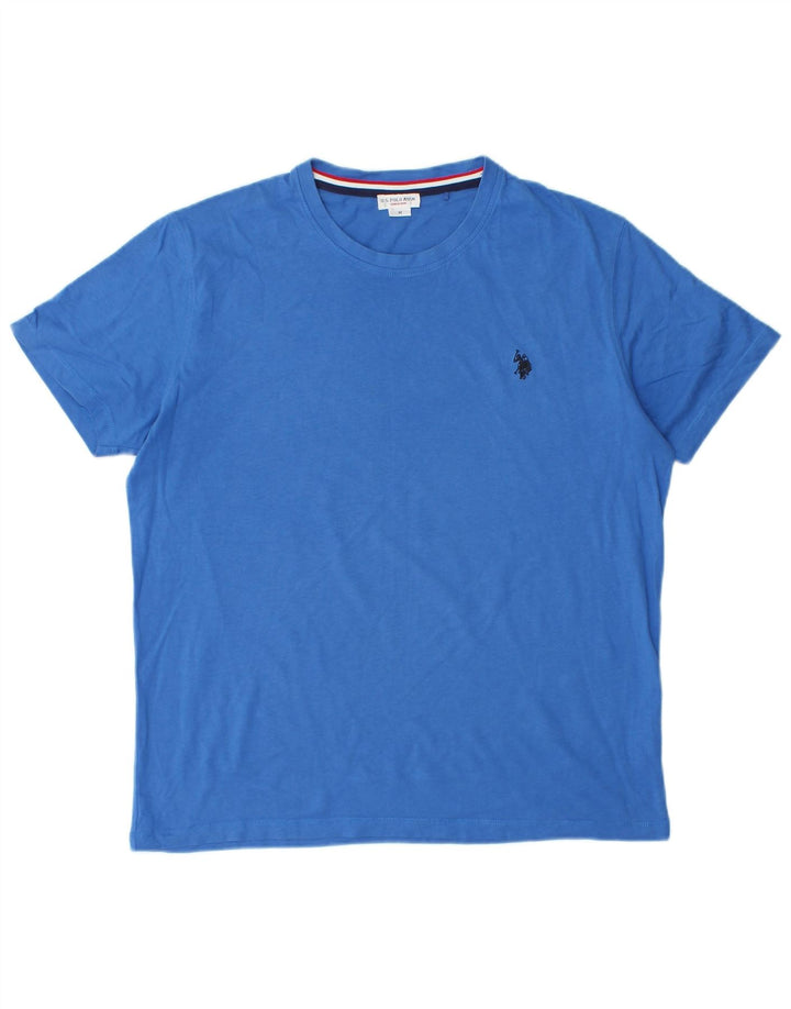 U.S. Polo Assn. Herren-T-Shirt-Oberteil aus mittelblauer Baumwolle