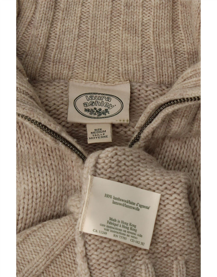 Laura Ashley Damen-Cardigan-Pullover UK 14 Mittelbeige Wolle