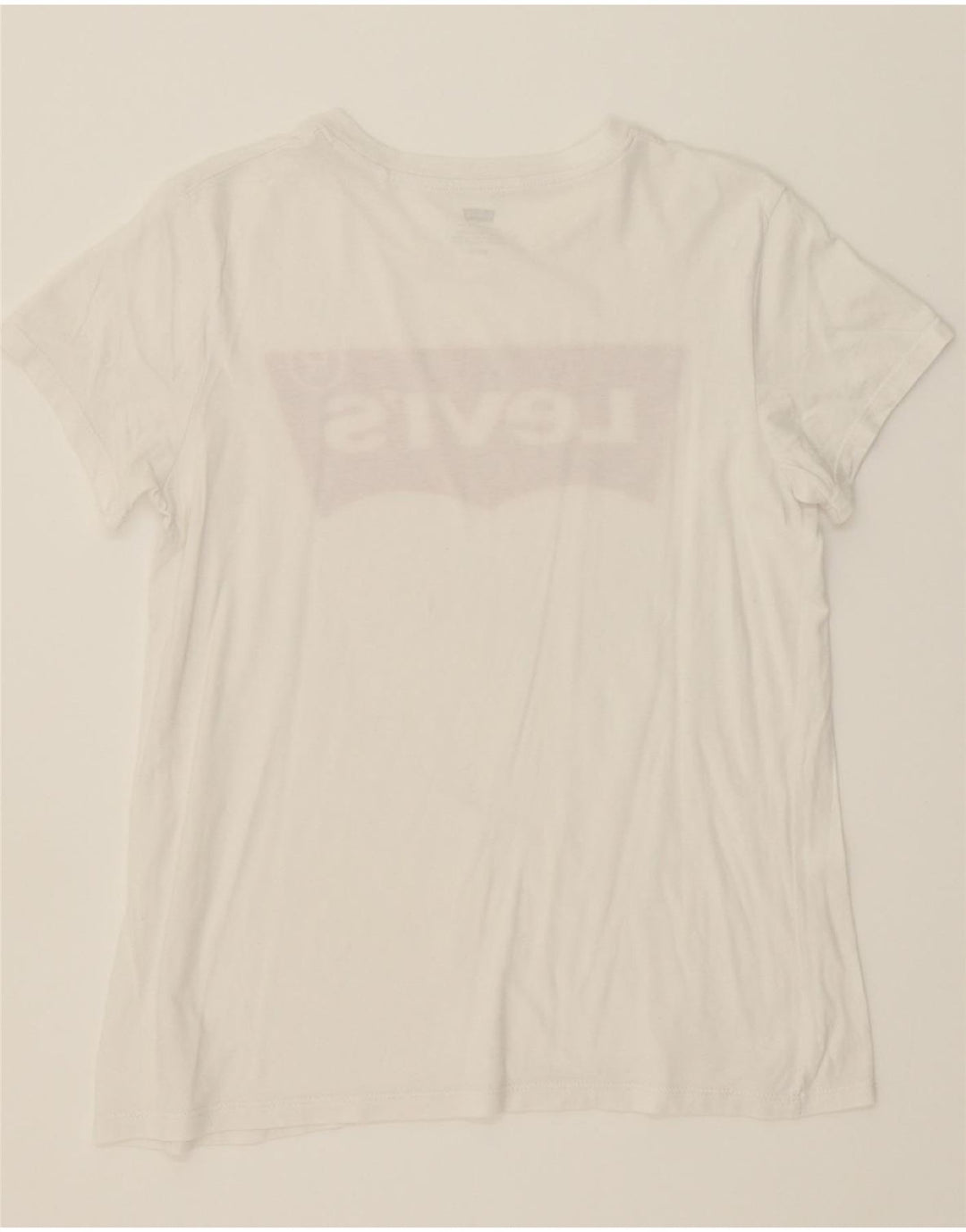 LEVI'S Womens Graphic T-Shirt Top UK 10 Small White Cotton Vintage Levi's and Second-Hand Levi's from Messina Hembry 