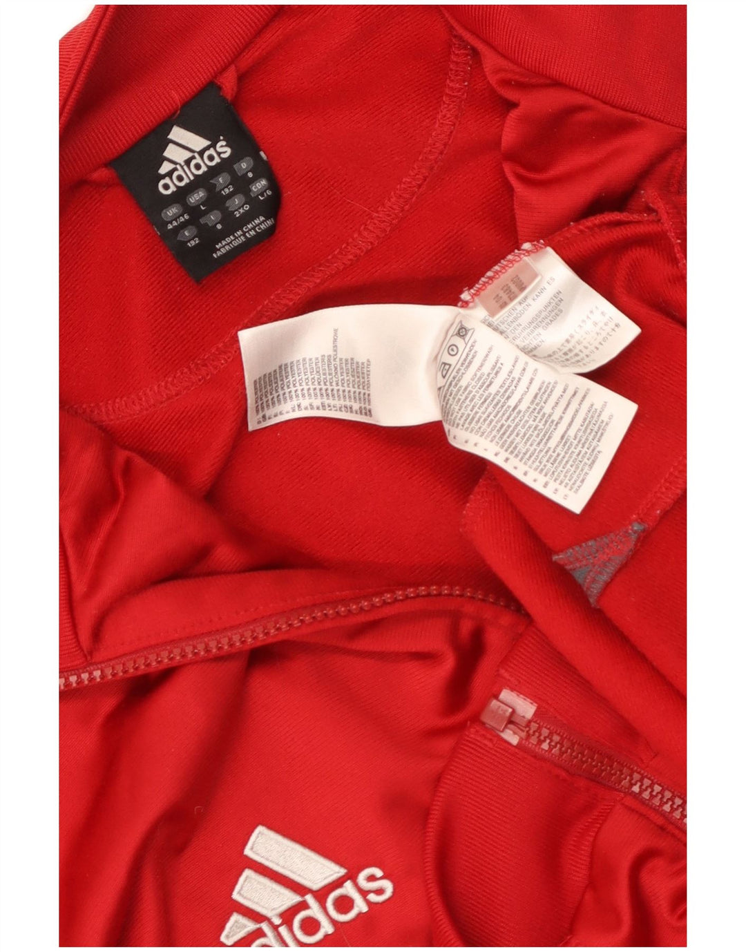 Adidas Herren-Trainingsanzugoberteil, UK-Größe 44/46, großes rotes Colourblock-Polyester