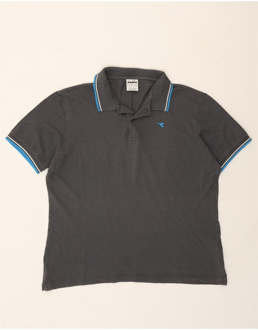 Diadora Herren Poloshirt XL Grau Baumwolle