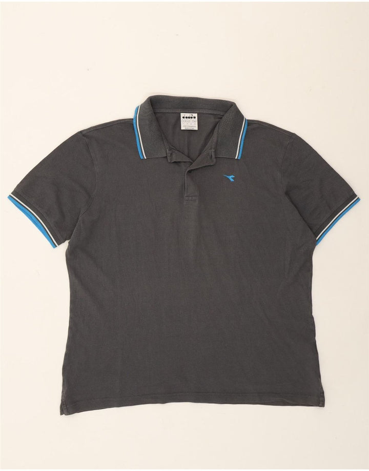 Diadora Herren Poloshirt XL Grau Baumwolle