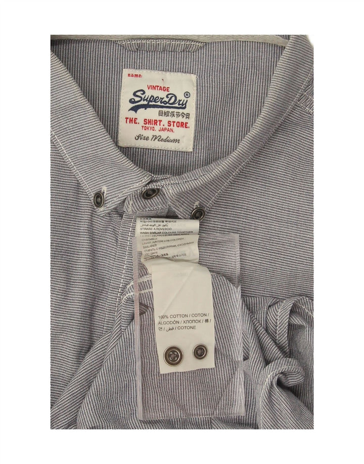 SUPERDRY Mens Shirt Medium Blue Striped Cotton Vintage Superdry and Second-Hand Superdry from Messina Hembry 