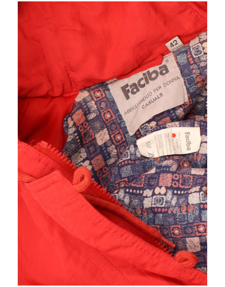 Faciba Damen-Kapuzen-Übergröße, gepolsterte Jacke, EU 42, großes rotes Polyamid