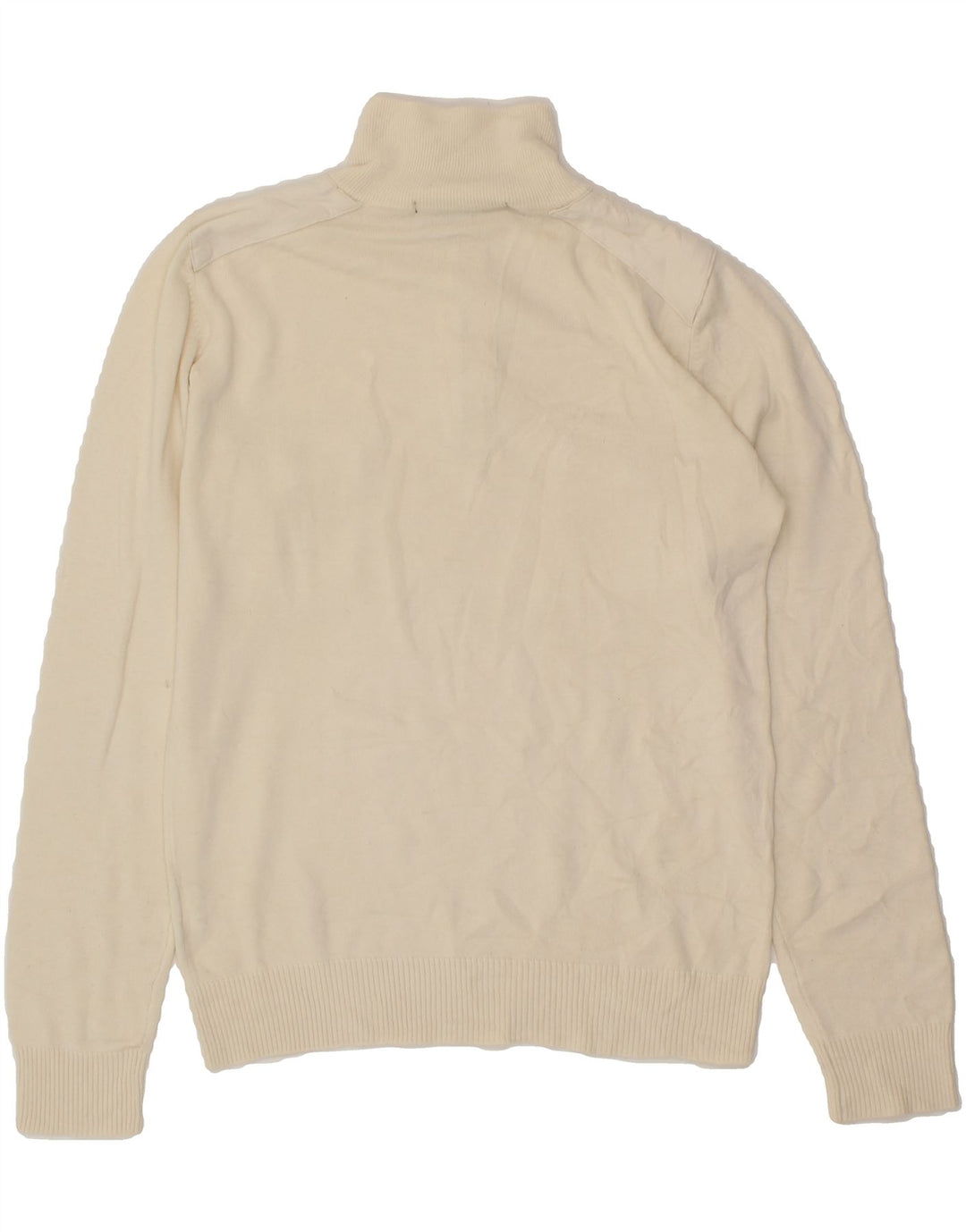 REFRIGIWEAR Womens Zip Neck Jumper Sweater UK 16 Large White Wool Vintage Refrigiwear and Second-Hand Refrigiwear from Messina Hembry 