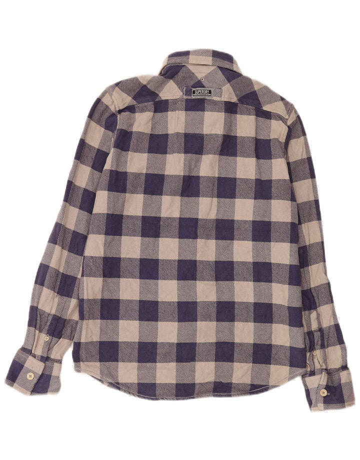 Superdry Herren-Flanellhemd, groß, marineblau, Gingham-Baumwolle