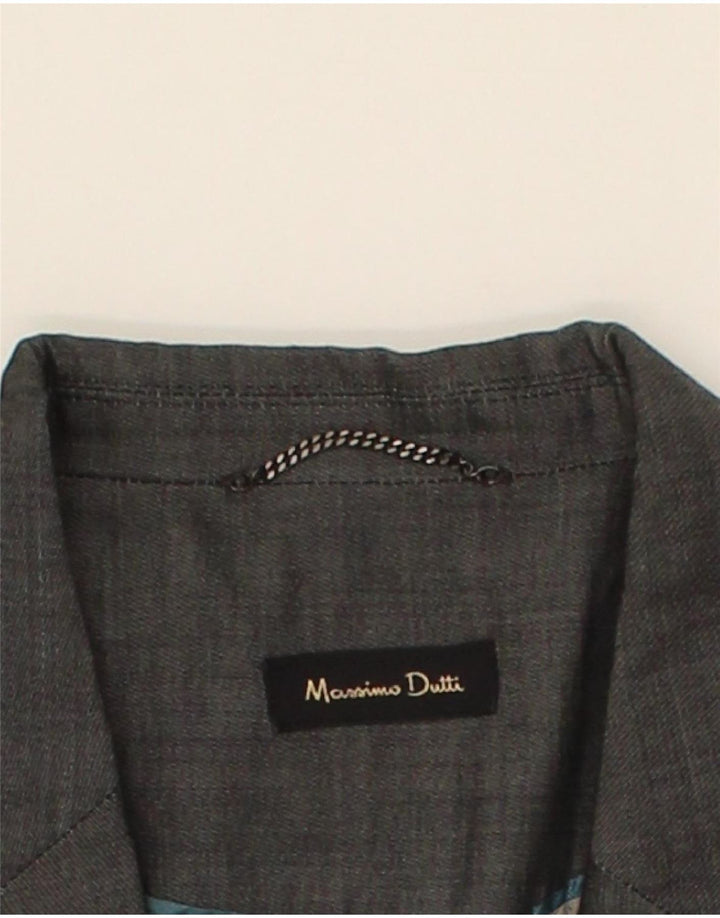 MASSIMO DUTTI Womens 2 Button Blazer Jacket IT 42 Medium Grey Acetate Vintage Massimo Dutti and Second-Hand Massimo Dutti from Messina Hembry 