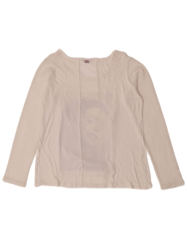 Guess Damen Graphic Top Langarm UK 14 Medium Weiß