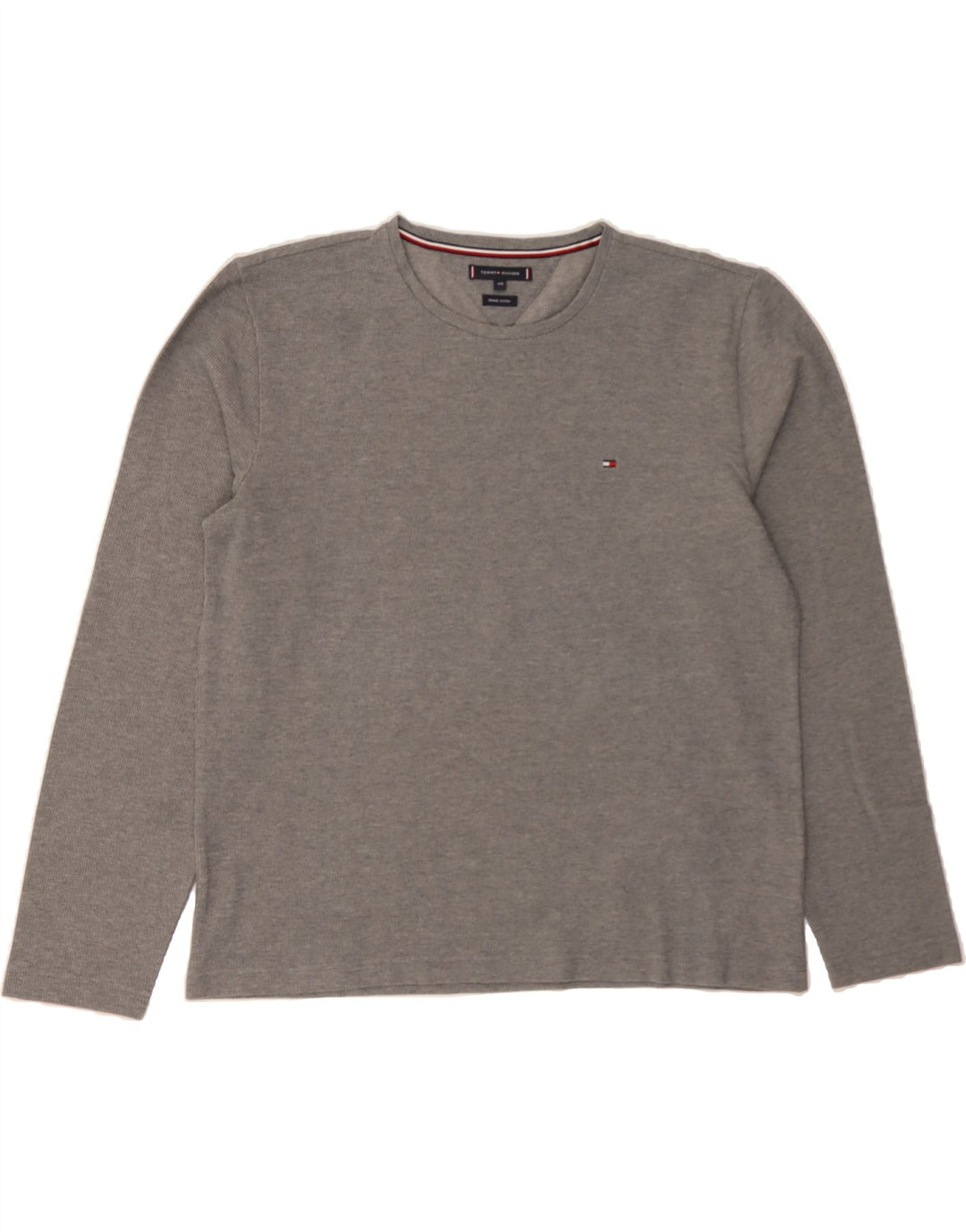 TOMMY HILFIGER Mens Top Long Sleeve 2XL Grey Cotton Vintage Tommy Hilfiger and Second-Hand Tommy Hilfiger from Messina Hembry 