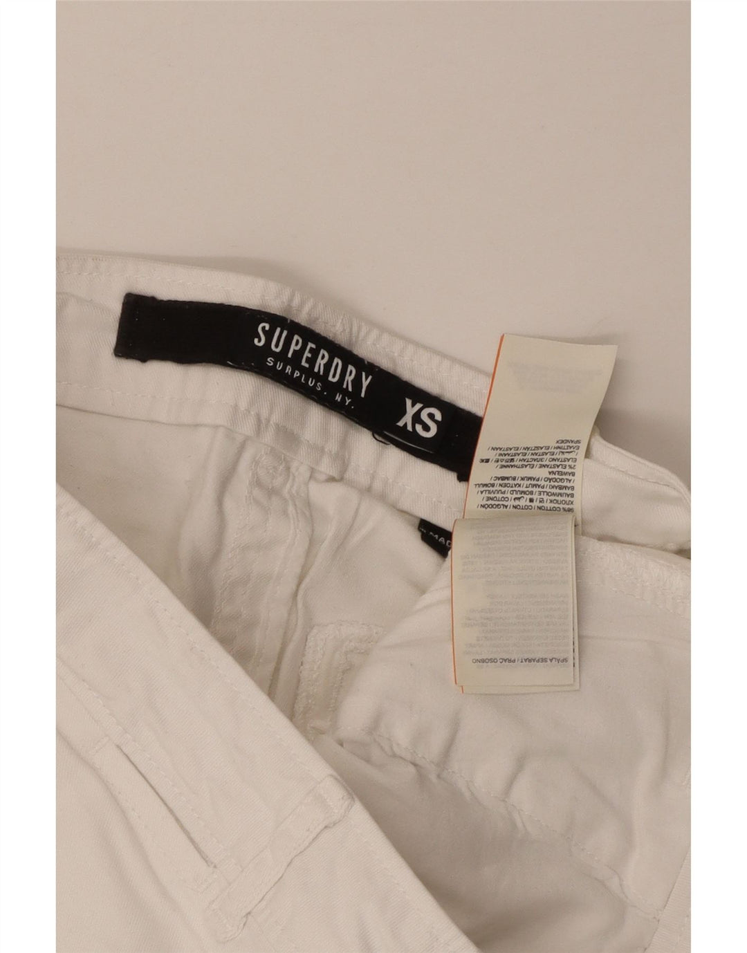 Superdry Damen Chinoshorts XS W30 Weiße Baumwolle