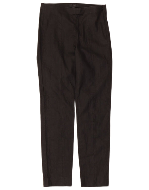 Cos Damen Straight Regular Chinohose EU 34 XS W26 L26 Schwarze Baumwolle