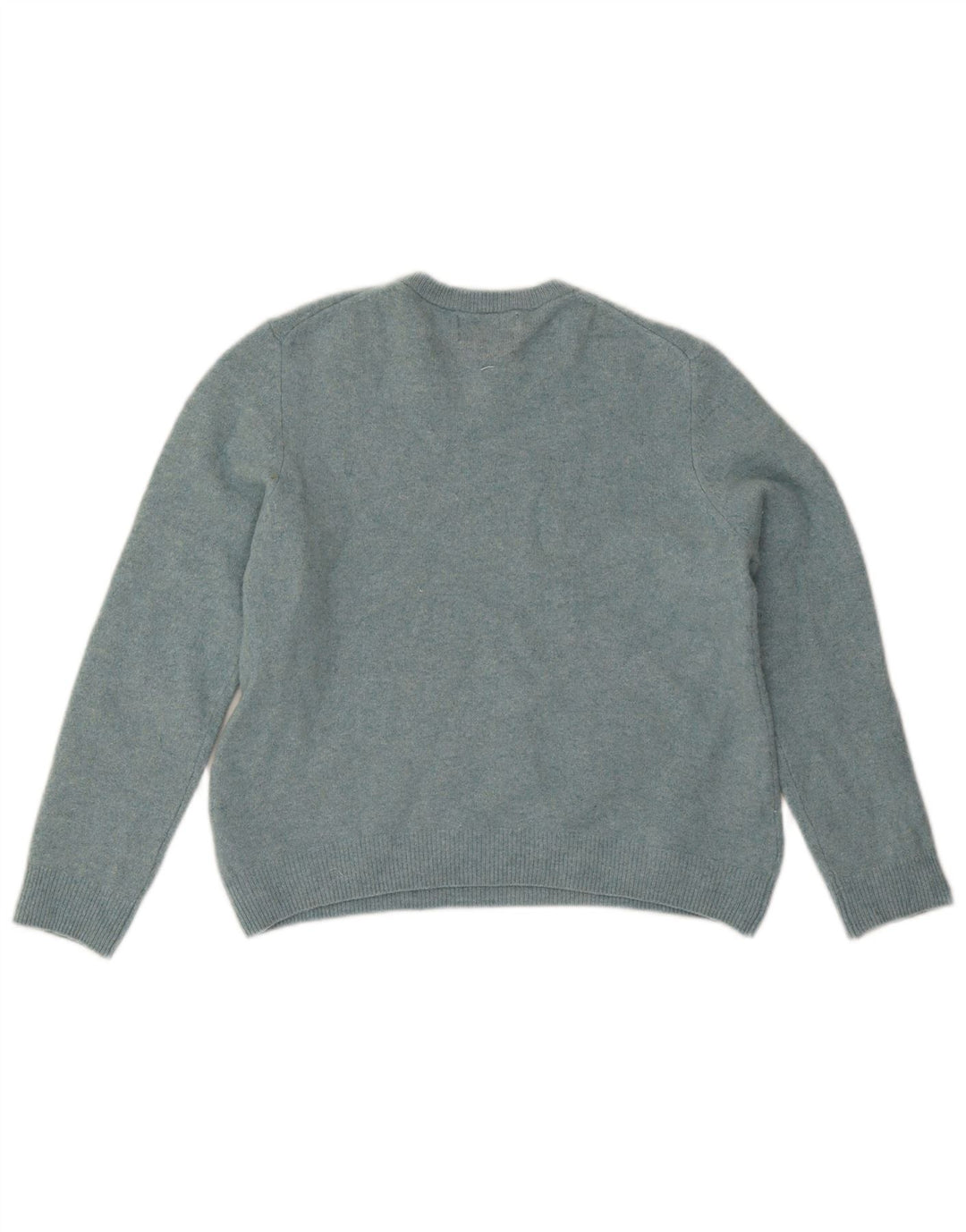 Marks & Spencer Damen-Pullover mit Rundhalsausschnitt, UK 14, Größe L, blaue Lammwolle